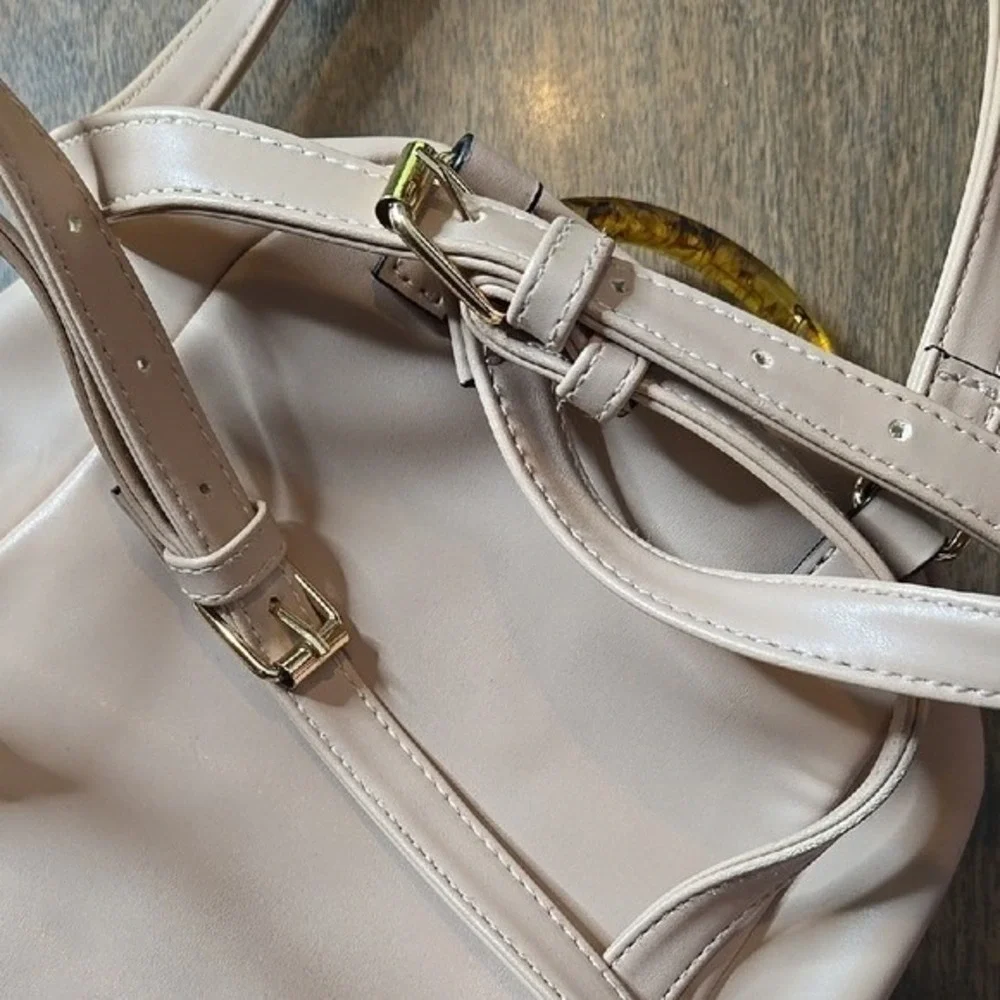 A New Day Tan Mini Backpack Acrylic Top Handle Tan Neutral‎ Casual